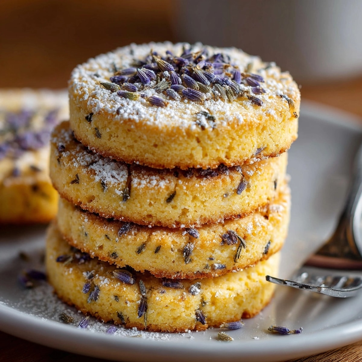 Golden Honey Lavender Shortbread Cookies, fresh from the oven, awaiting a delicate glaze.
