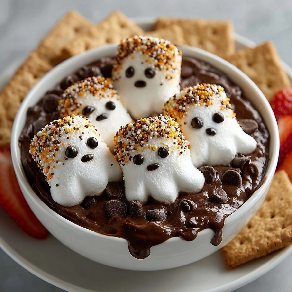 Rich Spooky S’mores Dip with a crackling marshmallow crust, perfect for easy dessert.