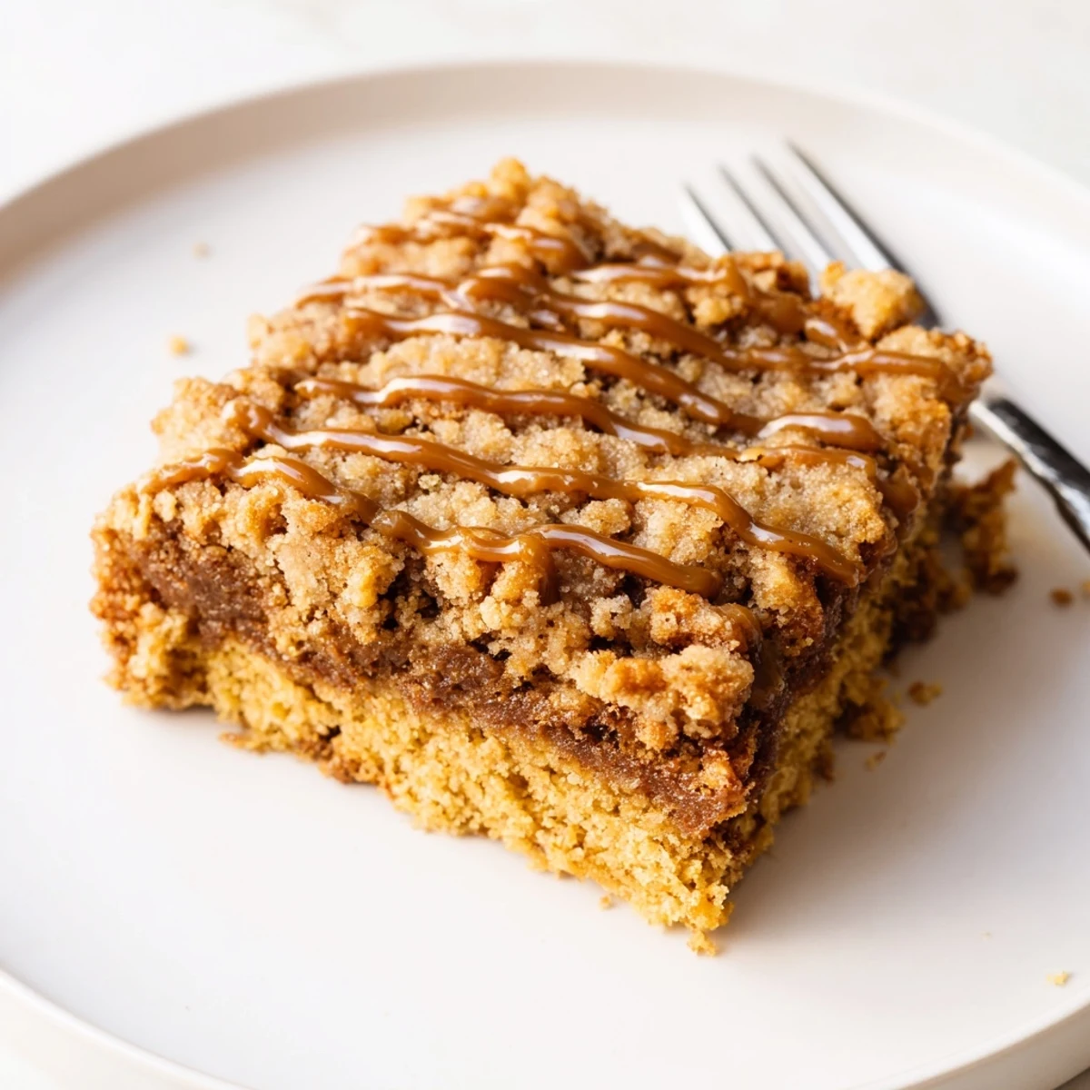 Decadent coffee butter streusel bars drizzled with sweet coffee glaze await you.