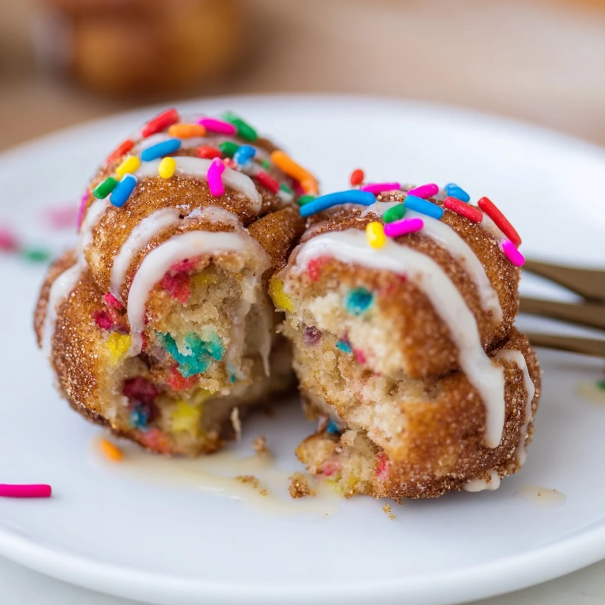 Delightful Funfetti Biscuit Monkey Muffins topped with vibrant sprinkles, ideal for festive gatherings.