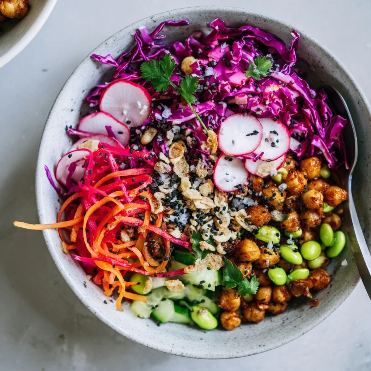 Brightly layered ASMR Crunch Snack Bowls bursting with flavor and satisfying crunch.