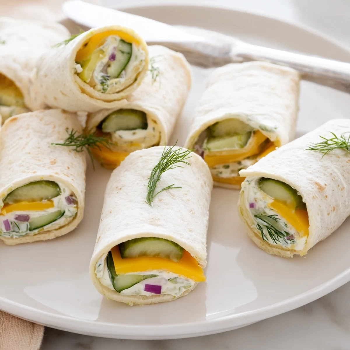 Delicious pickle-in-a-blanket appetizer served with a tangy mustard dipping sauce.  