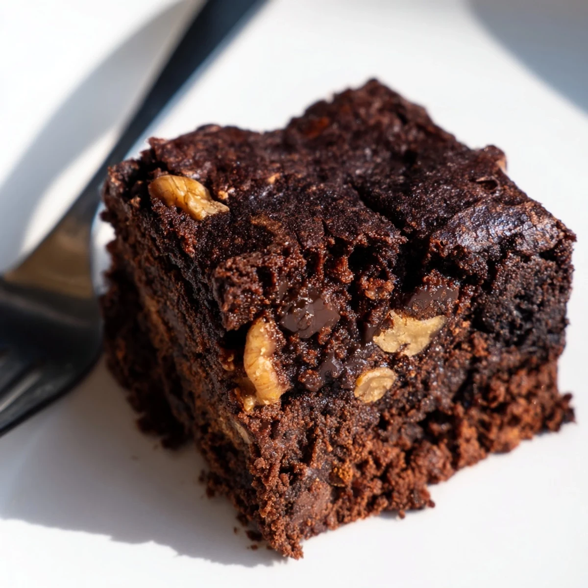 Fudgy Zero-Waste Brownies using nut-milk pulp topped with chocolate chips, fresh from the oven.