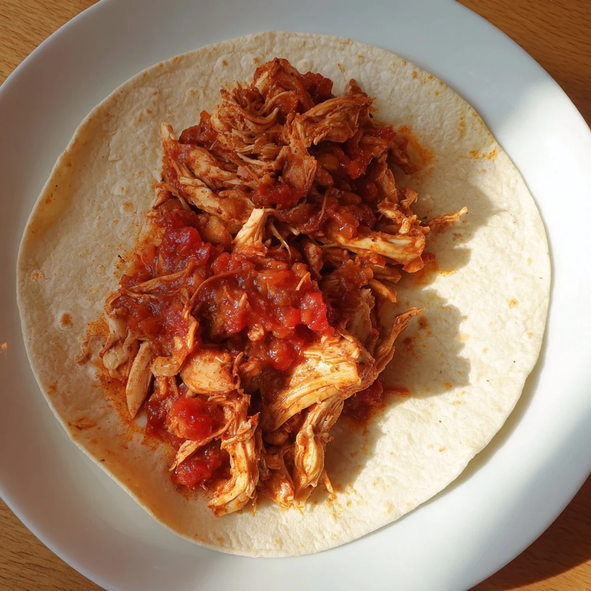 Crock-Pot Shredded Chicken Tacos spilling out of warm tortillas, ready for fresh toppings and serving.