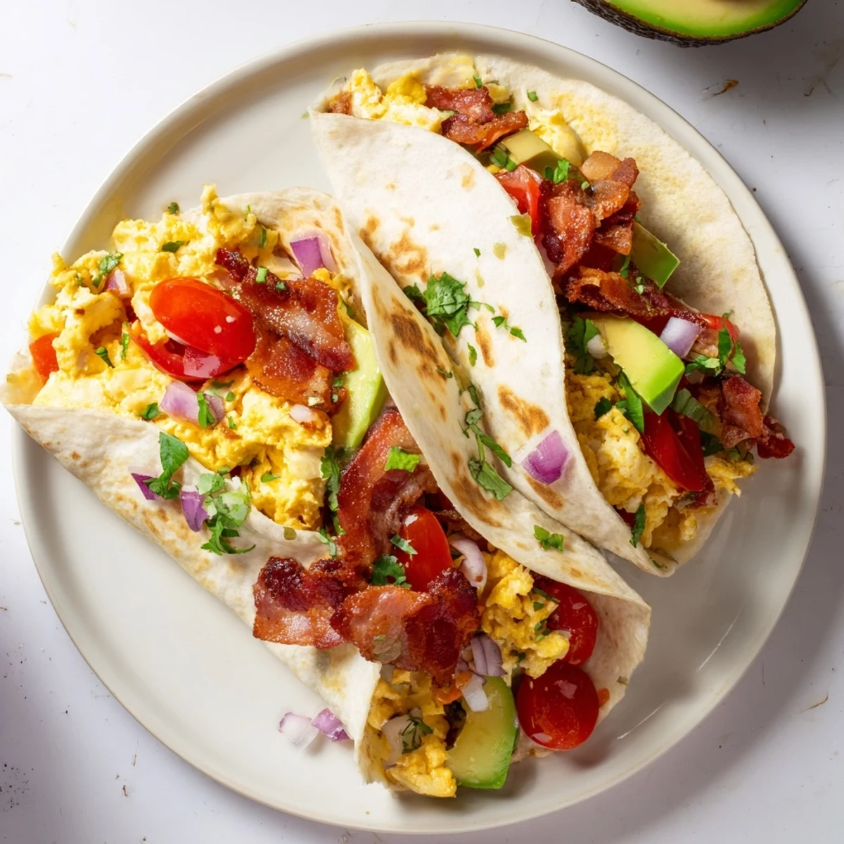 A vibrant photo of easy festive breakfast burritos, perfect for fueling up on a cozy weekend morning.
