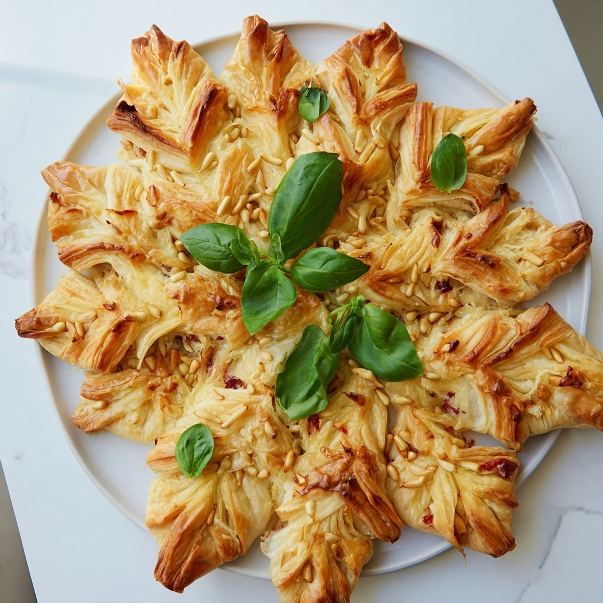 Poinsettia Puff Pastry Appetizer