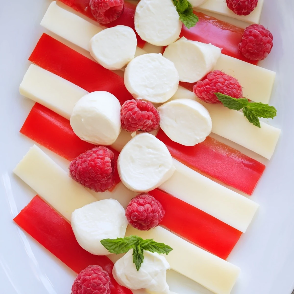 A beautifully arranged Peppermint Stripe Celebration party appetizer, perfect for holiday entertaining with salami roses.