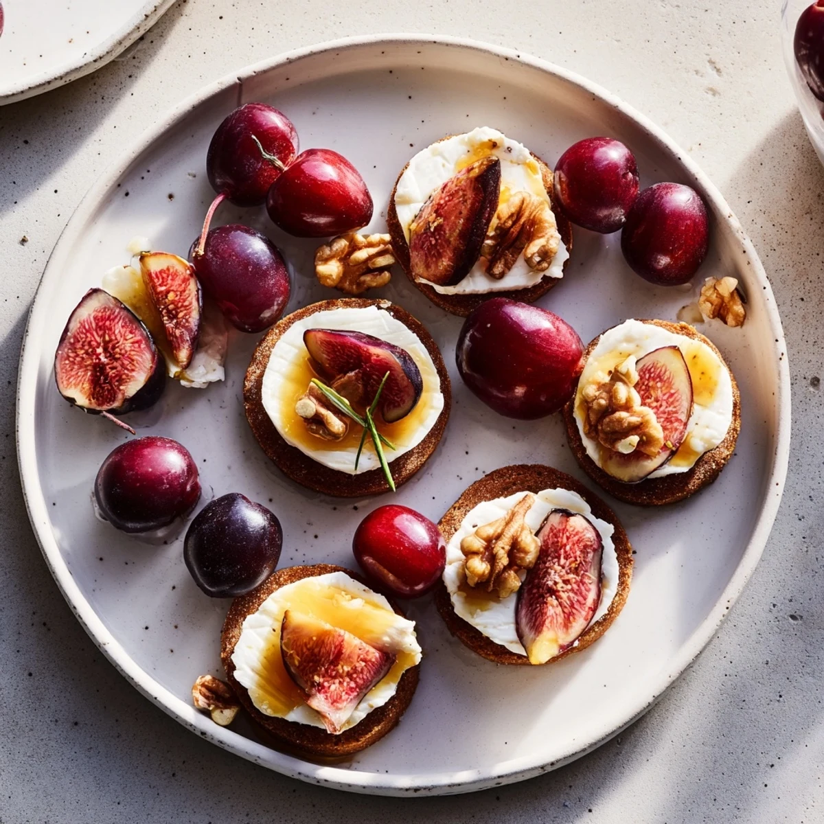 Midnight Orchard platter: vibrant dark cherries and creamy goat cheese, ready to serve as an elegant appetizer.