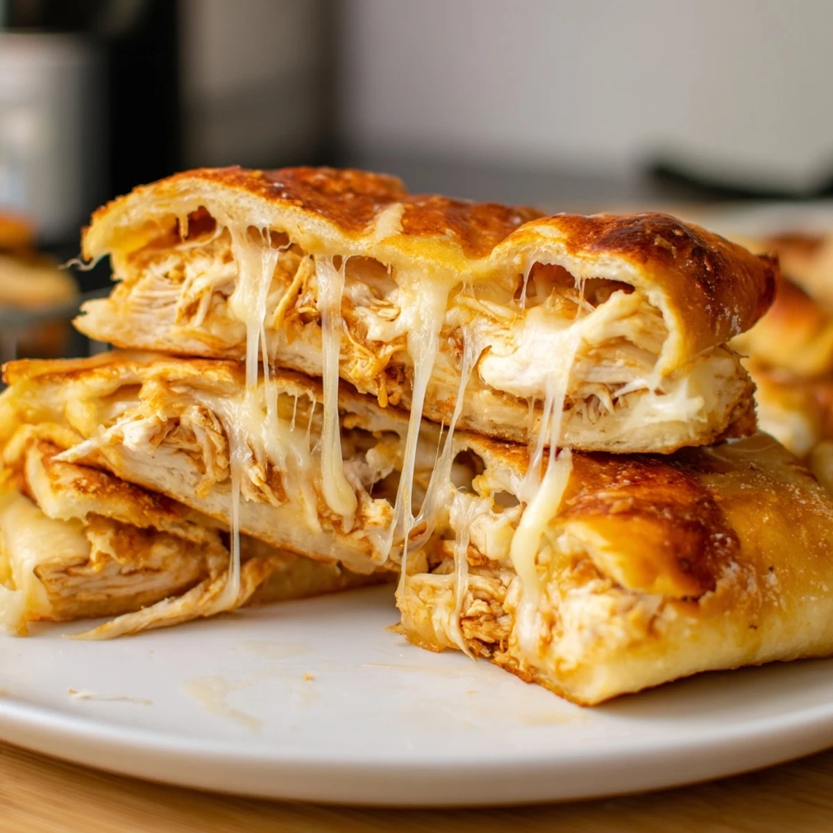 Golden-brown leftover pizza grilled cheese, oozing melted cheese, a comforting bite of heaven.