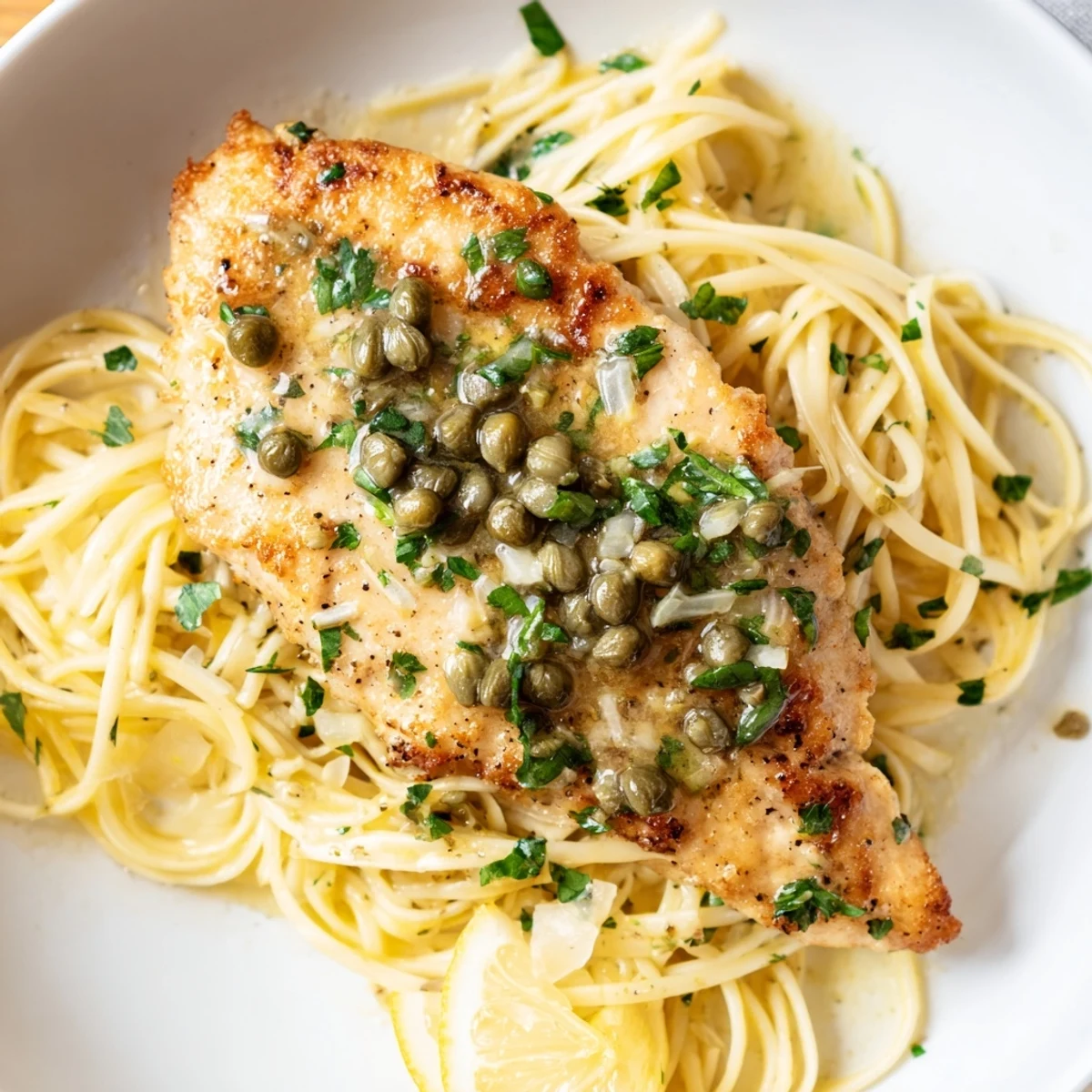 Savory Quick Chicken Piccata Pasta: Imagine the aroma of lemon and garlic mixed with perfectly cooked spaghetti.