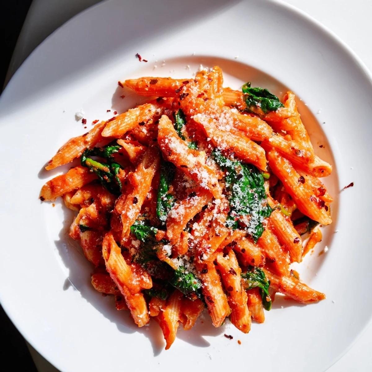 Enjoy a quick bite of this family-friendly Quick Marinara Pasta with Spinach dish, ready in under 30 minutes!
