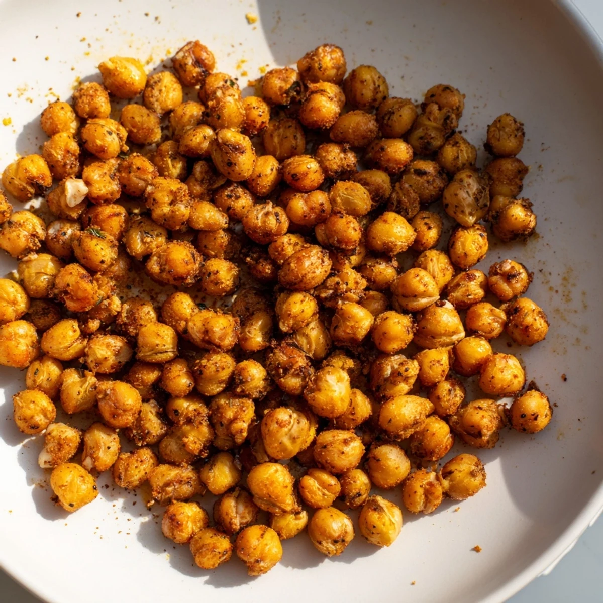 A close-up of the flavorful, crispy chickpea snack – roasted to a satisfying crunch for snacking.