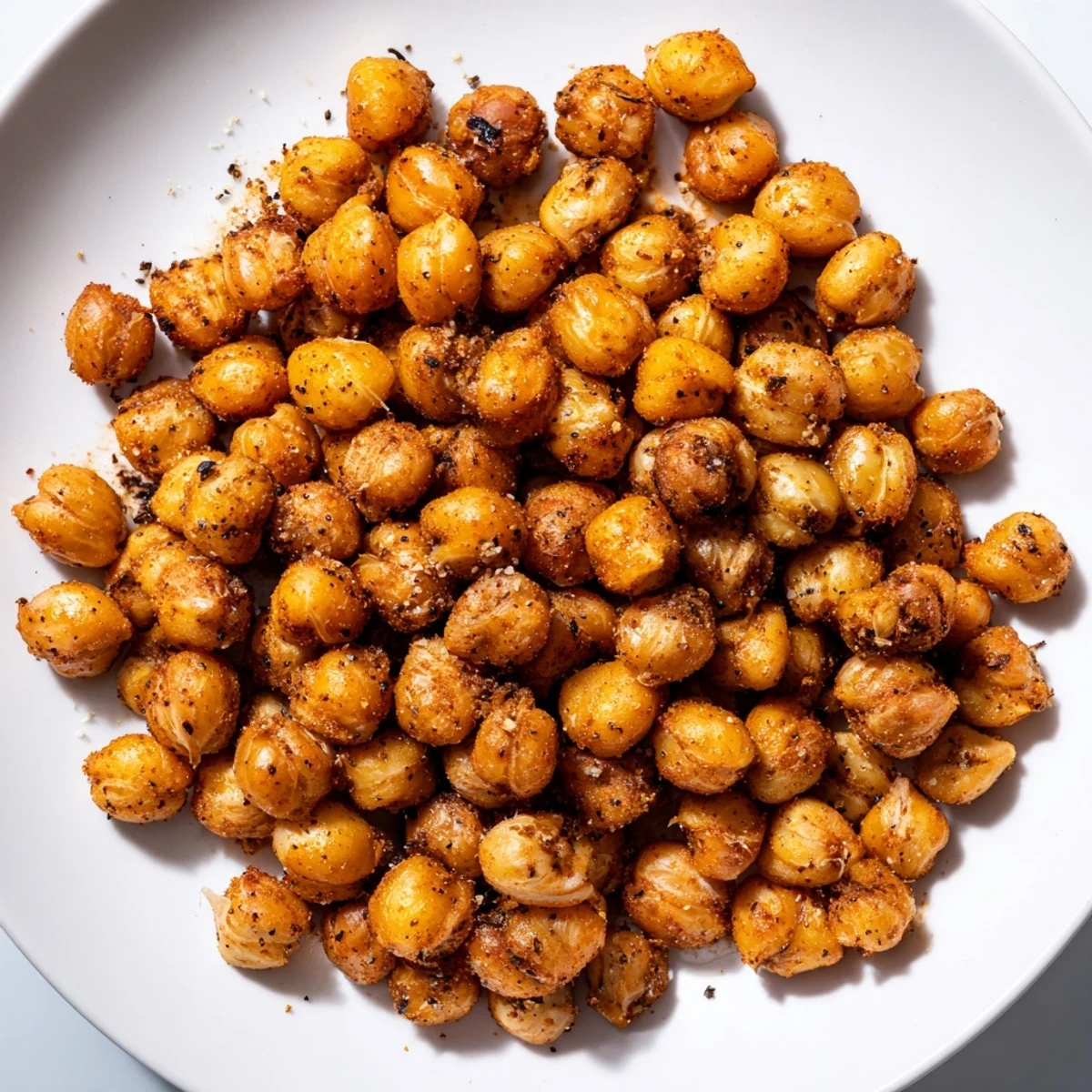 Golden-brown crispy chickpea snack, perfectly seasoned; a healthy, crunchy bite for all.