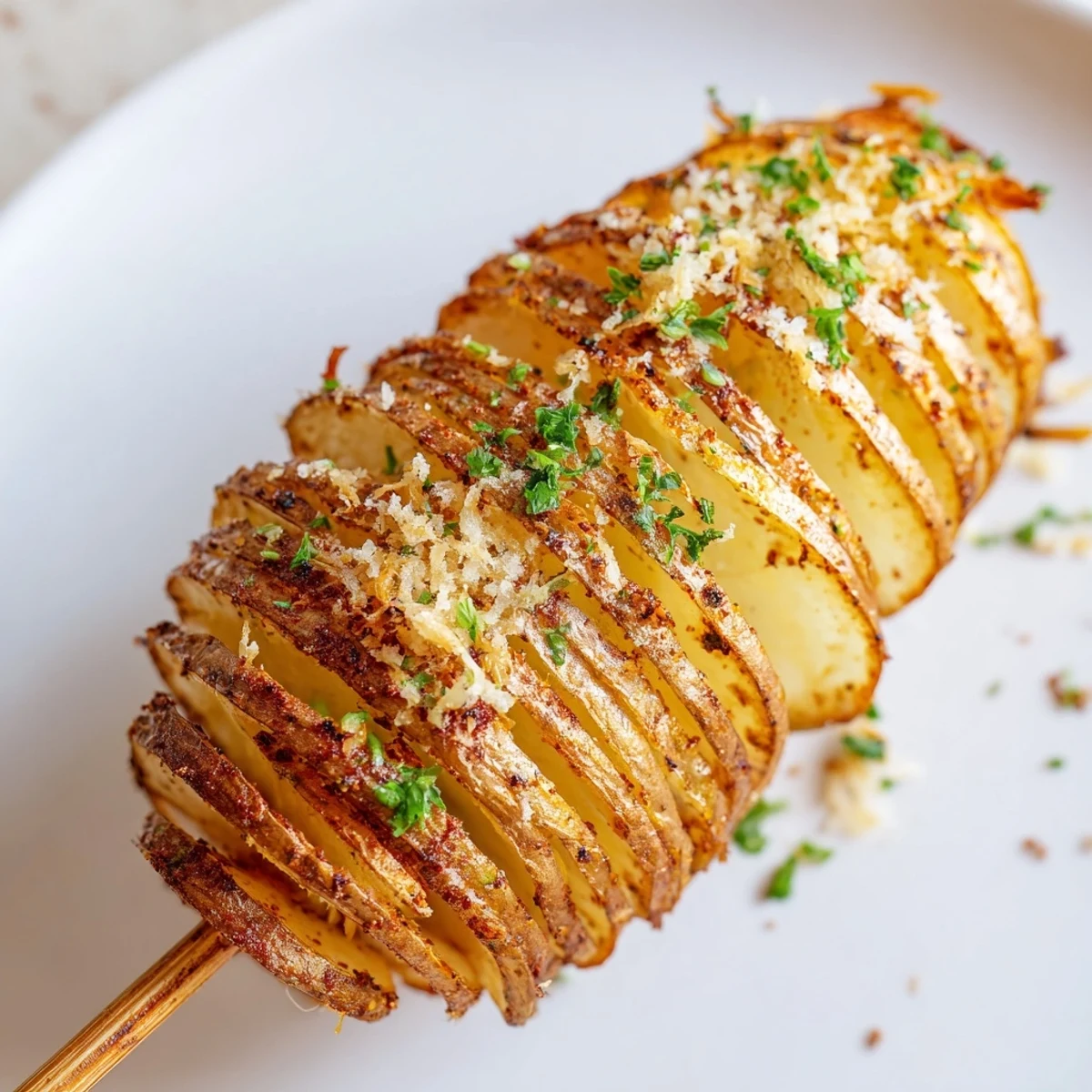Golden, crispy Tornado Potatoes drizzled with savory seasonings, perfect as a snack or side dish.