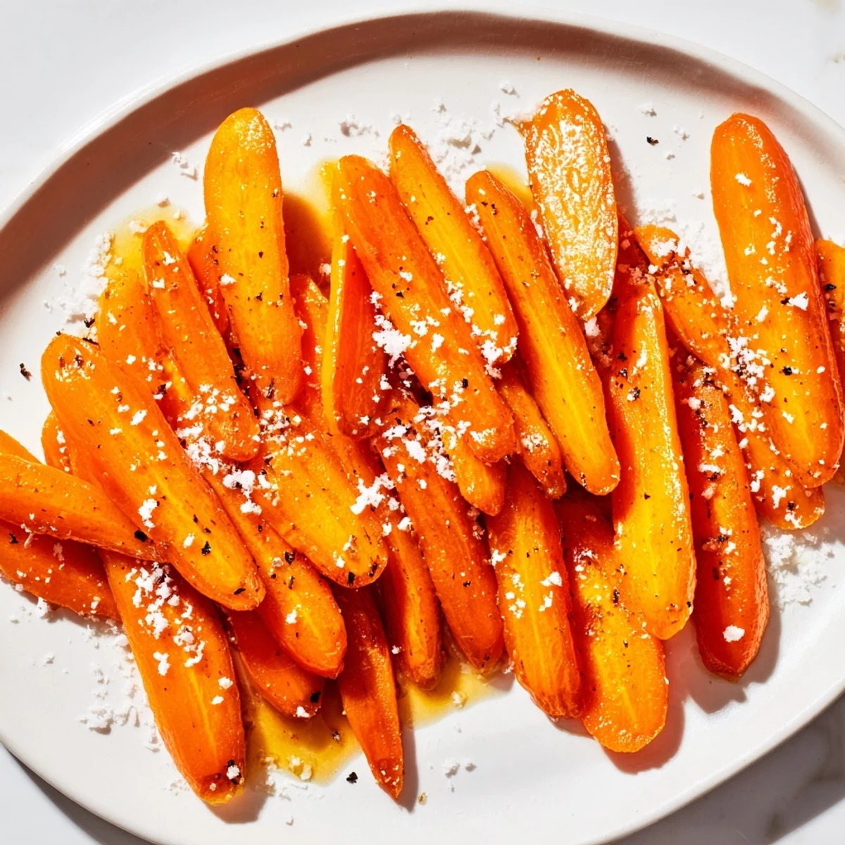 Golden, caramelized Parmesan baby carrot chips, perfect for a gluten-free American side dish.