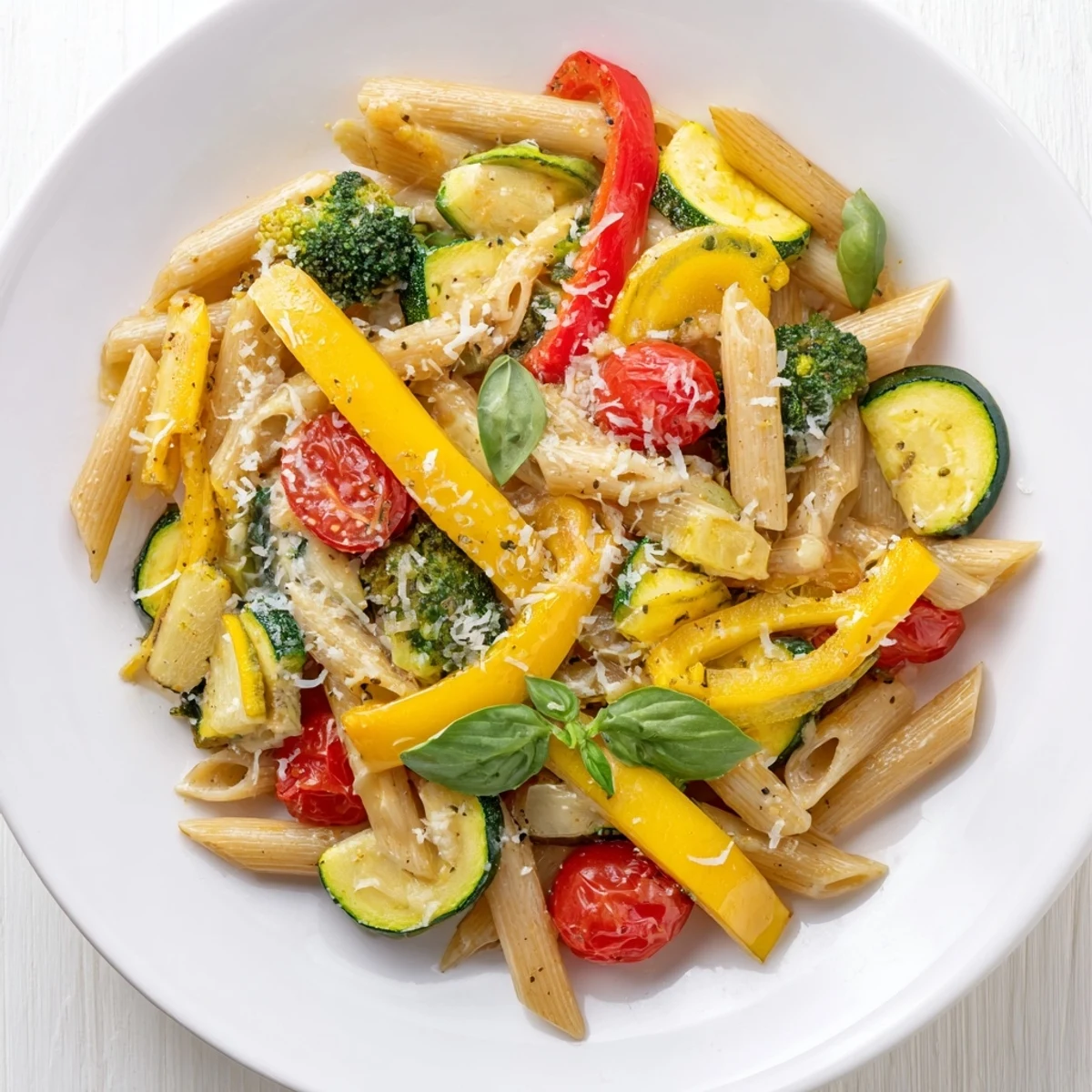 This easy vegetarian Pasta Primavera features a medley of seasonal vegetables and fresh herbs, perfect for a light yet hearty weeknight dinner.