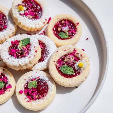 Golden, buttery Sweet Wreath cookies filled with raspberry jam, dusted with powdered sugar, ready to enjoy.
