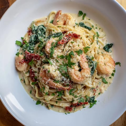 Tuscan Garlic Shrimp Pasta