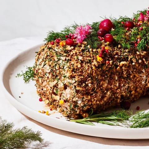 Yuletide Log Cheese Centerpiece