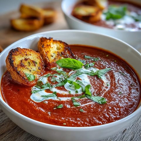 Close-up of oven-roasted tomatoes, onions, and garlic for Roasted Tomato Basil Soup, caramelized on a baking sheet.