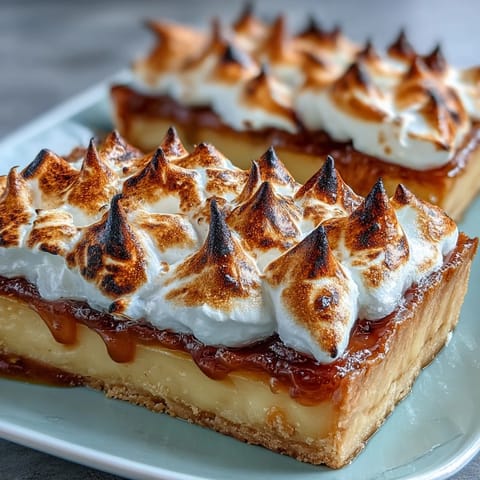 Tangy passionfruit curd shines in a golden pastry shell, topped with swirls of fluffy meringue in this vibrant dessert.  