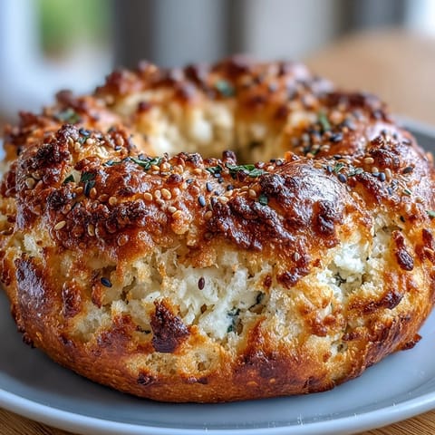 Golden baked bagels with a chewy center and crunchy everything seasoning crust, ideal for meal prep.  