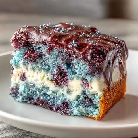 Galaxy Graduation Cake with Edible Stars shines in a marbled swirl of black, navy blue, purple, pink, and teal buttercream, topped with shimmering gold and silver stars.