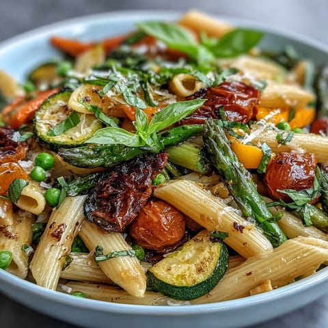 Spring Pasta Primavera Fresh Veggies