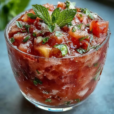 Vibrant, no-sugar-added watermelon lemonade slushie, perfectly chilled and frothy.