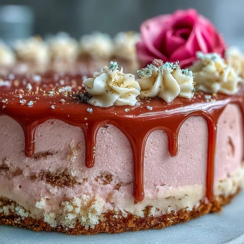Elegant pink Bridal Shower Rosé Velvet Cake ready for celebration.