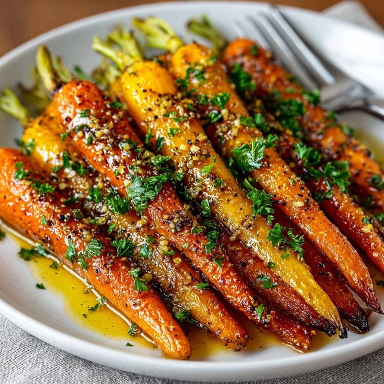 Close-up of caramelized Maple Glazed Roasted Carrots; earthy aroma fills the kitchen.