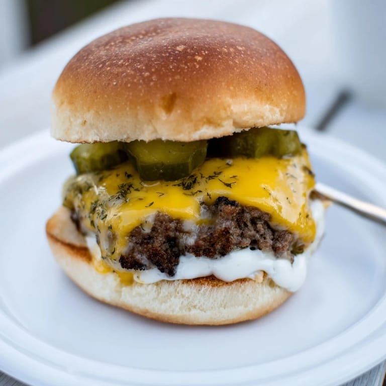 Irresistible Dill Pickle Ranch Sliders garnished with fresh dill, perfect for gatherings or casual meals.