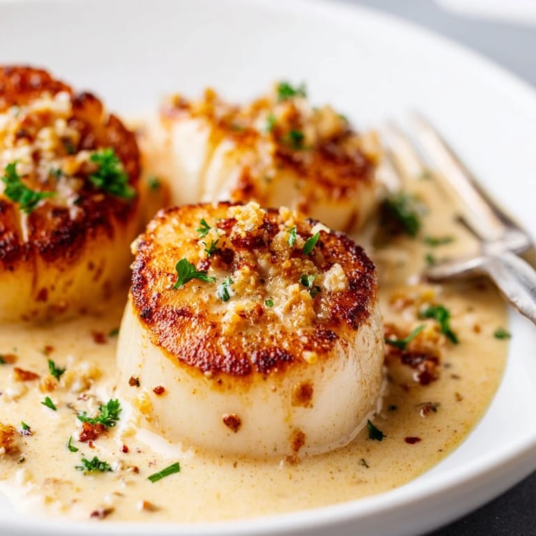 Deliciously tender scallops in a creamy sauce, bursting with Cajun flavors.