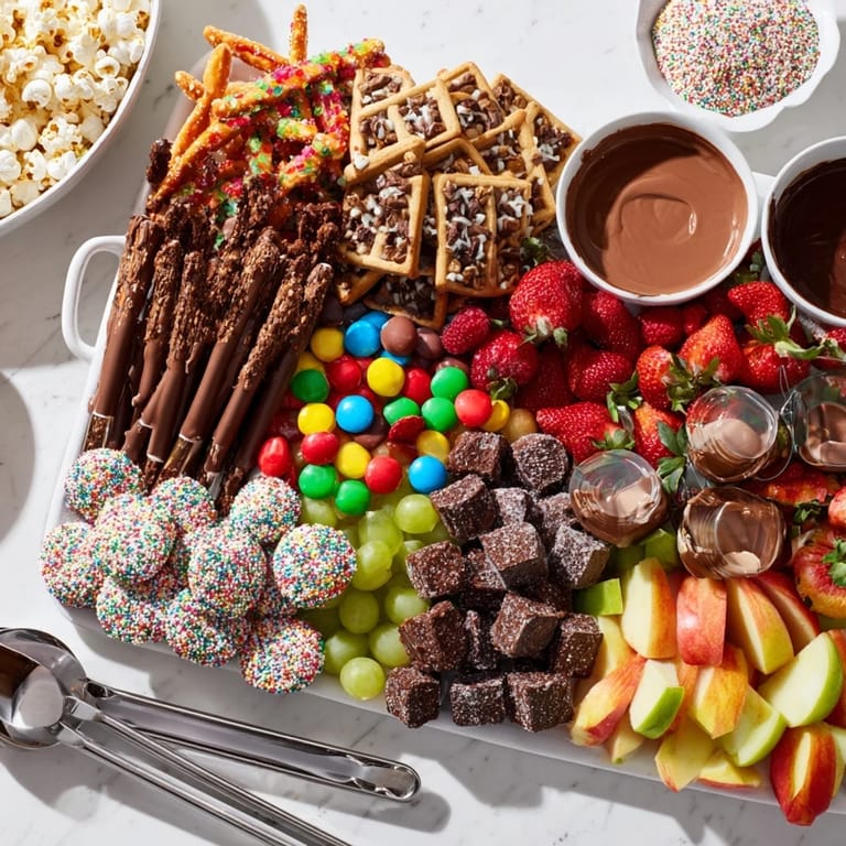 Deliciously arranged dessert boards showcasing brownies, dips, and assorted chocolates for sharing.