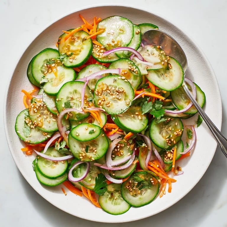 Savory Cucumber Salad Remix featuring crunchy veggies, ideal as a light side dish.