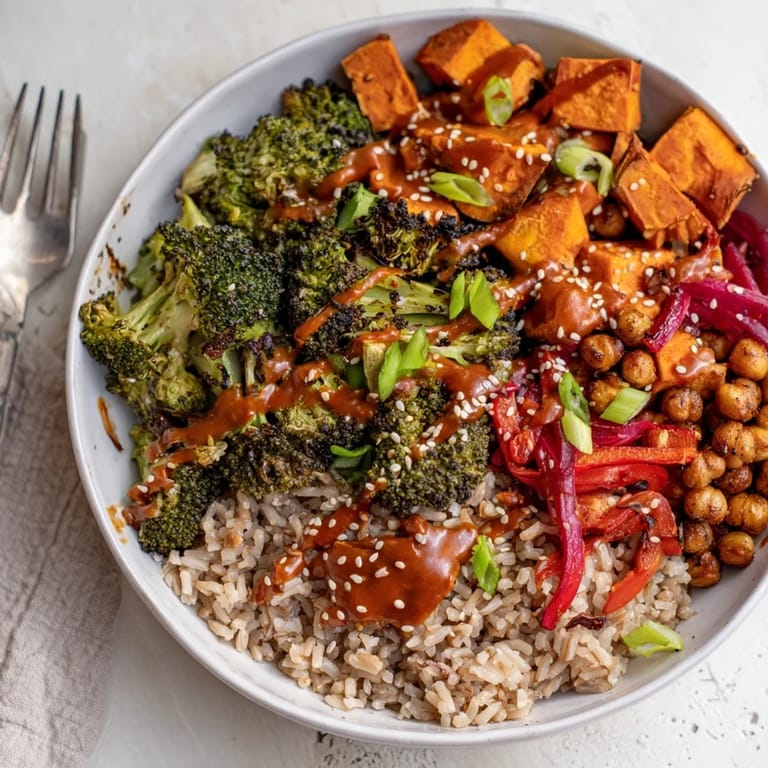 Customizable Bold Sauce Drizzle Bowls with seasonal vegetables and savory sauces to enjoy.