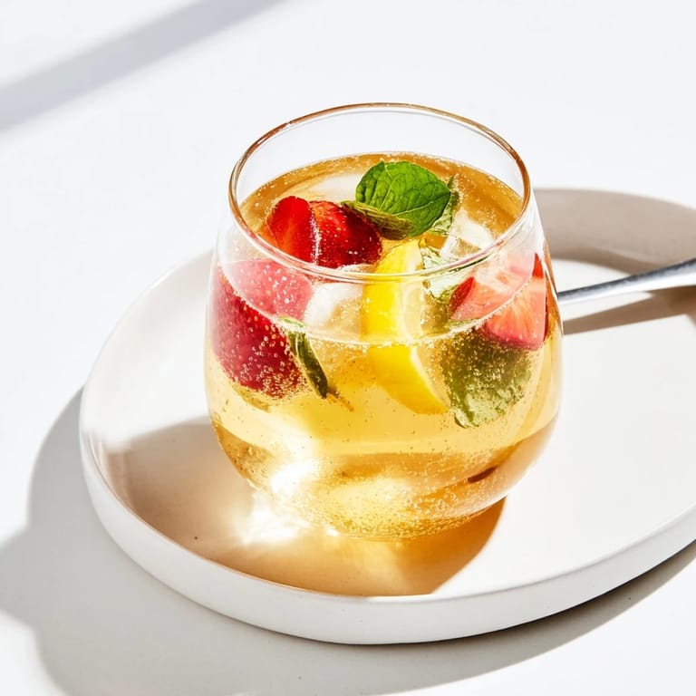 Bubbly kombucha-style mocktails garnished with fresh mint, perfect for hot summer days.  