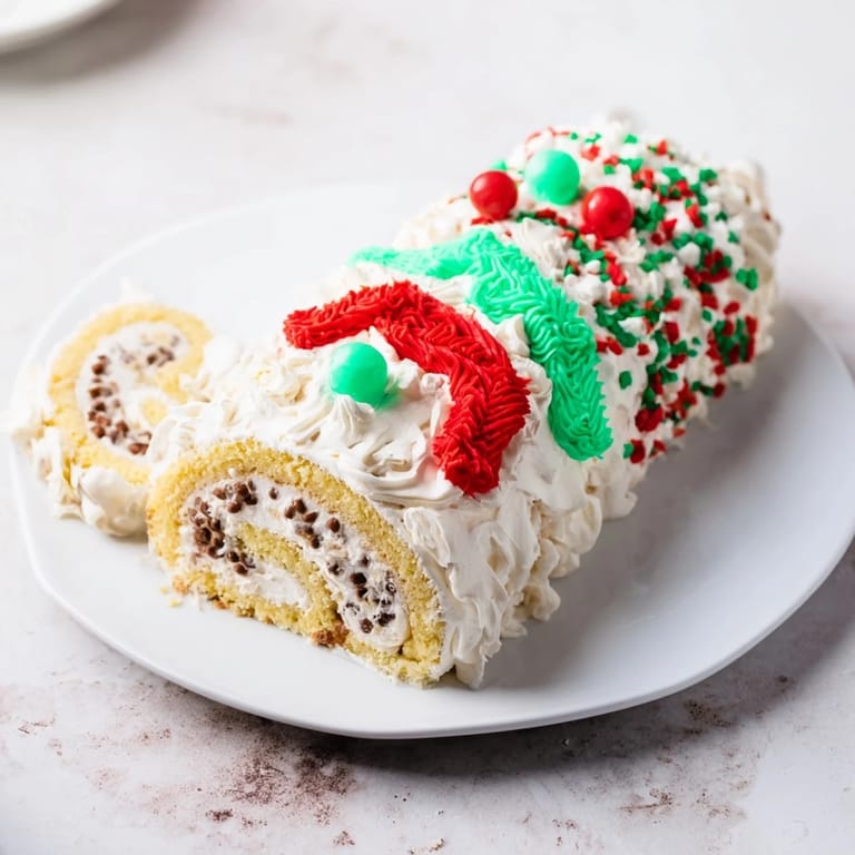 Homemade Ugly Sweater Cake Roll, a delicious holiday dessert with whimsical piped designs.
