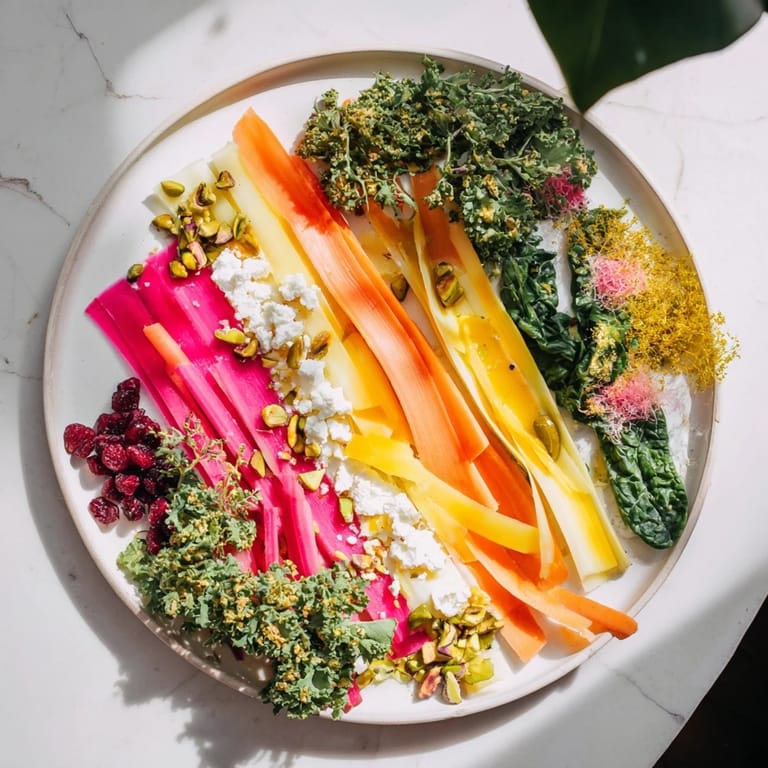 Enjoy the fresh flavors of this Pistachio and Cranberry Ribbon Salad, topped with pistachios, ready to serve and enjoy.