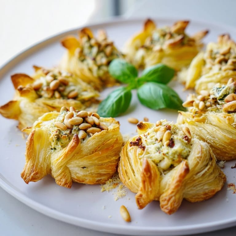 Festive, warm poinsettia puff pastry appetizer: a savory, holiday-ready treat with sun-dried tomato filling.