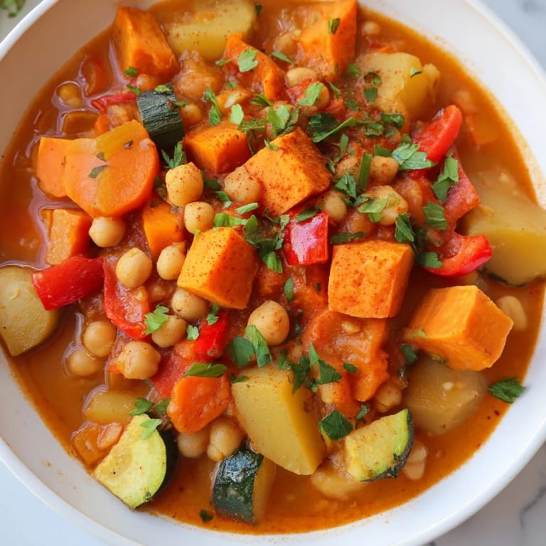 Warm and flavorful: imagine the hearty, comforting aroma of this vegan Sweet Potato Stew.