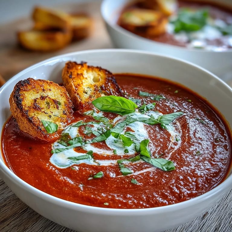Close-up of oven-roasted tomatoes, onions, and garlic for Roasted Tomato Basil Soup, caramelized on a baking sheet.