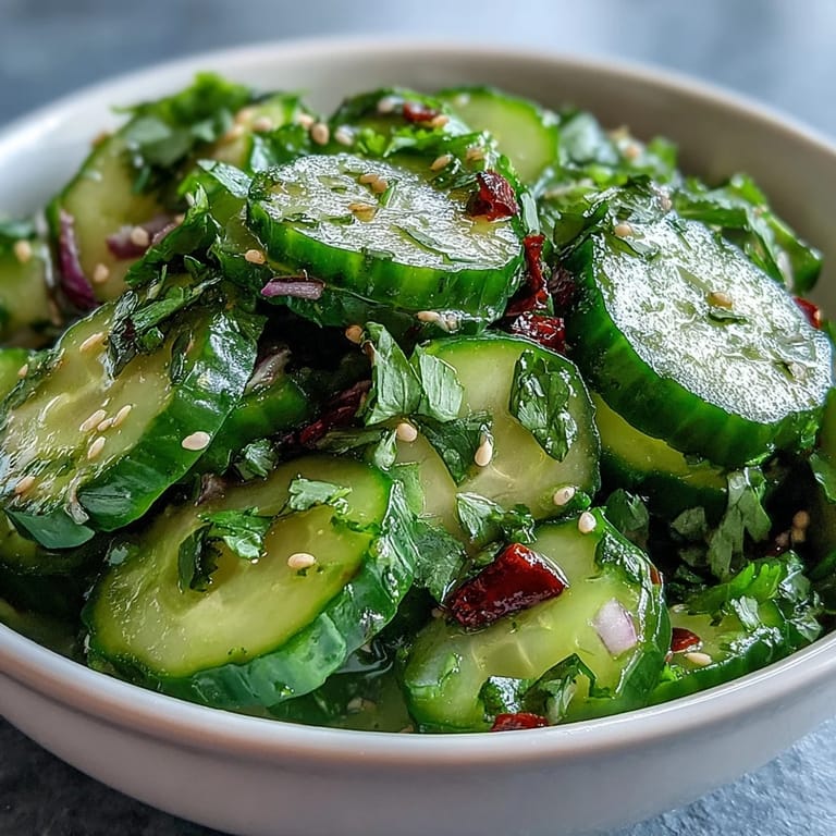 Spicy and refreshing chilli-lime cucumber salad featuring thinly sliced cucumbers, red onion, and a tangy chili-lime vinaigrette.  