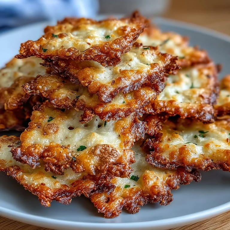 Crispy homemade crackers infused with sharp cheddar, garlic, and Parmesan for a tangy, savory bite.