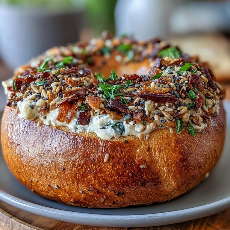 Soft, protein-packed bagels sprinkled with everything seasoning, ready to enjoy fresh out of the oven.