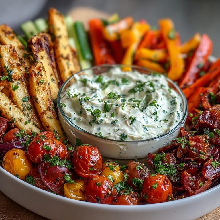 Crunchy veggie cups featuring carrots, cucumbers, and bell peppers, ready to dip into smooth, herb-infused Greek yogurt ranch for a refreshing appetizer.