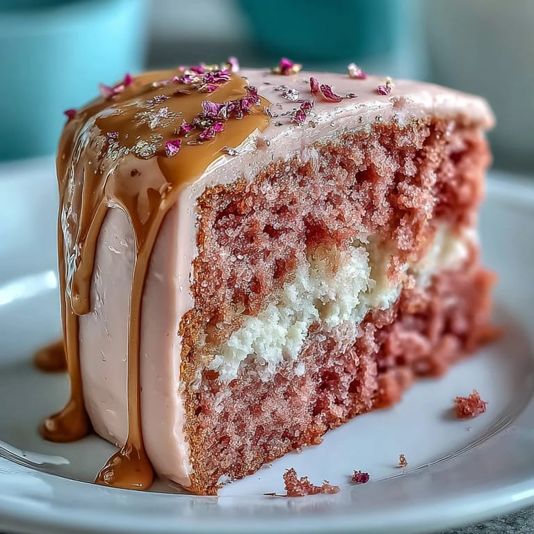 A festive Bridal Shower Rosé Velvet Cake with delicate floral notes.
